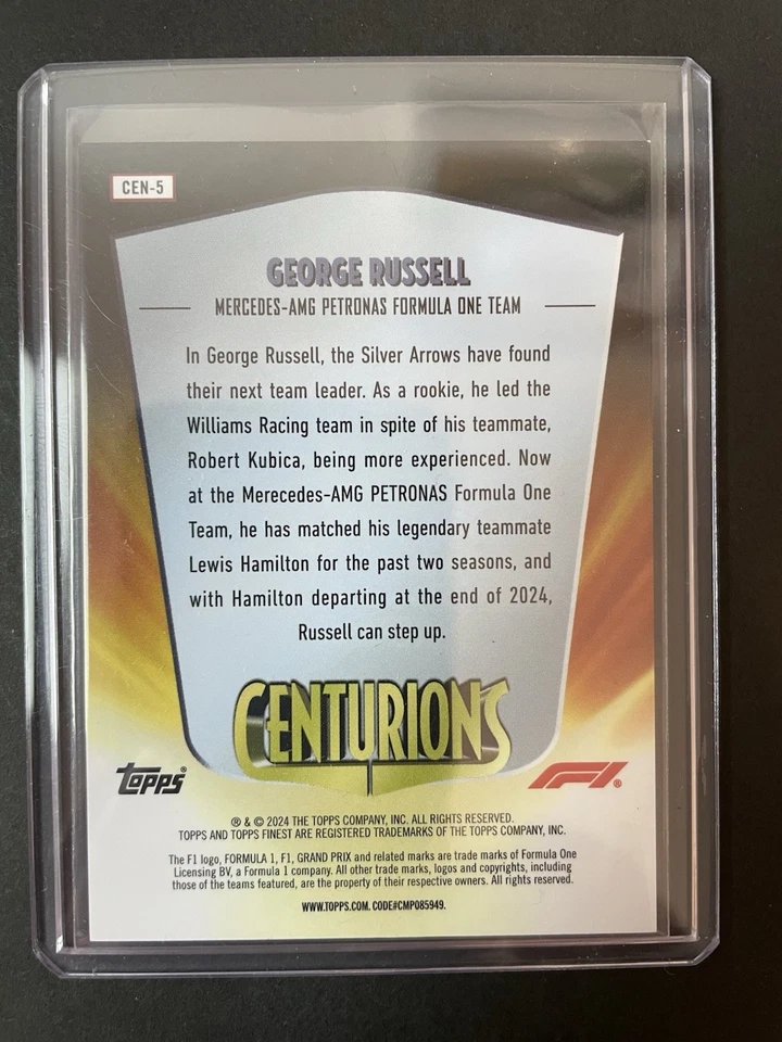 2024 Topps Finest F1 George Russell Centurions SSP Case Hit - Card #CEN-5 - Image 3 of 3