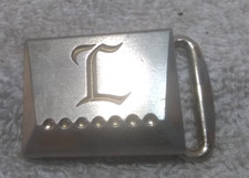 Hickok Master Plate Letter L Belt Buckle Gold Silver USA Made Great Vintage
