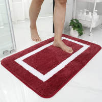 Homaxy Mikrofaser Badezimmerteppich Badematte Rutschfest – 40X60 Cm,Weinrot