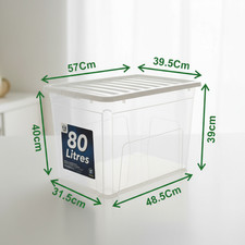 Clear Plastic Storage Boxes with Lids Home Office Kitchen Stackable Large Boxes