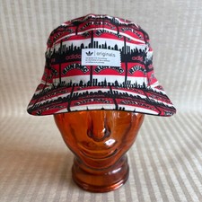 Adidas x Run DMC 5 Panel Cap Hat NYC Skyline AOP Strapback Red Black Mens OFSM