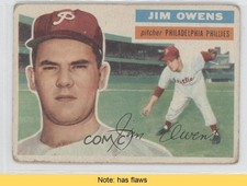 1956 Topps Jim Owens (White Back) #114 READ 9jx