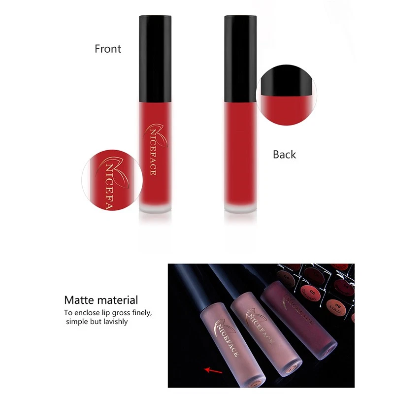 Dark Nude Matte Velvet Liquid Lipstick Waterproof Long Lasting Lip Gloss - Image 3 of 4