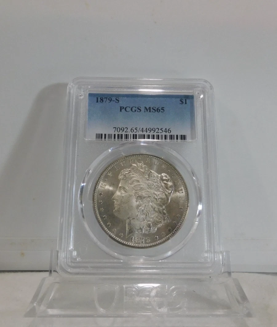 PCGS Certified MS 65 Graded 1879 Year Morgan US Dollars (1878-1921