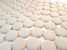 Vintage Round Cast Glass Cabochons LOT Ivory Cream Beige Matte Finish 140 pieces