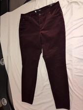 Kut From The Kloth Women's Diana Skinny Corduroy Pants Size 16W Burgundy NWT