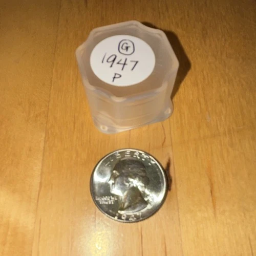 Gem BU Uncirculated 1947 P Washington Quarter 25C Silver 40 coin roll Nice