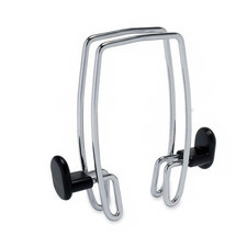 ALBA Cubicle Garment Peg, 2-Hook, chrome/black M8 
