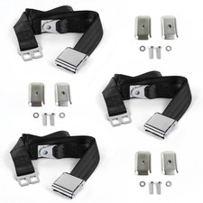1968 - 1970 Airplane 2pt Bk Lap Bench Blt Kit Wbkts 3 Belts 1968 - 1970 Airplane 2pt Bk Lap Bench Blt Kit Wbkts 3 Belts