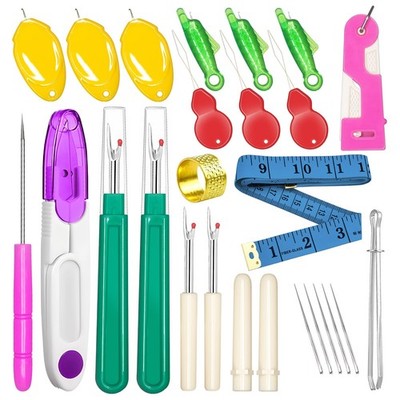Seam Rippers for Sewing(2 Big+2 Small), with Automatic Needle Threaders, Fish...