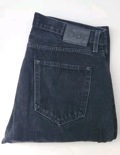 FW16 Supreme Black slim jeans size 34 W36 L27 altered made in U.S.A Trousers