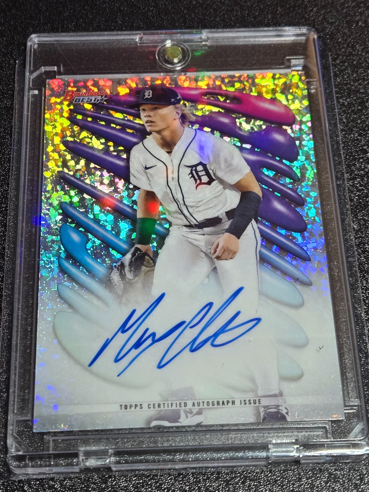 2023 Bowman's Best Max Clark MINI DIAMOND AUTO #/25 Detroit Tigers MLB