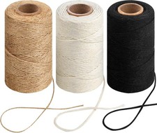 3 Pcs. Roll Natural Jute Twine String Thin Ribbon Hemp Gardening Plant Gift Wrap