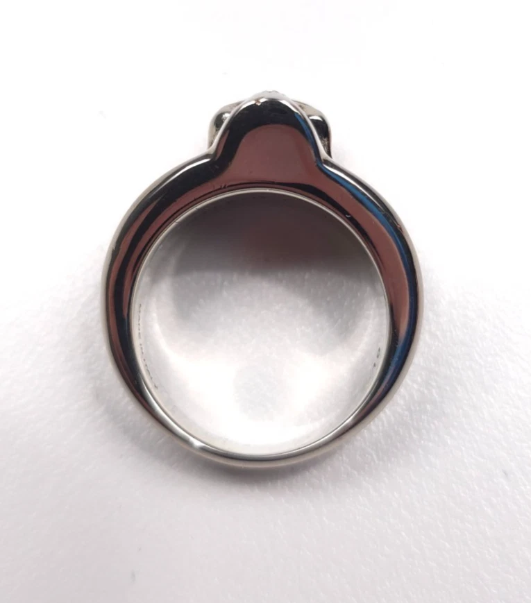 $390 Alexander McQueen Silver Skull Ring - Made in Italy New with Box - Size 19 - Image 3 of 4