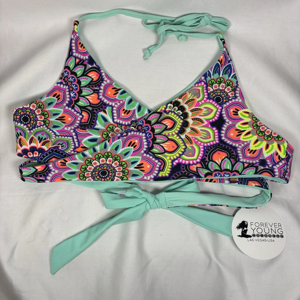 Forever Young Bademode Coral Coast wendbares Wickeloberteil Bikini türkis Mandala neu mit Etikett