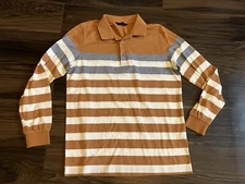 Vintage DAKS 90's Signature Polo Long Sleeve Cotton Shirt Size Small