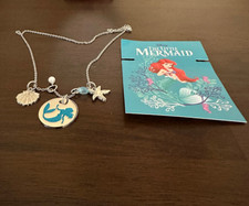 Disney The Little Mermaid Silver Tone Charm Necklace Starfish Shell