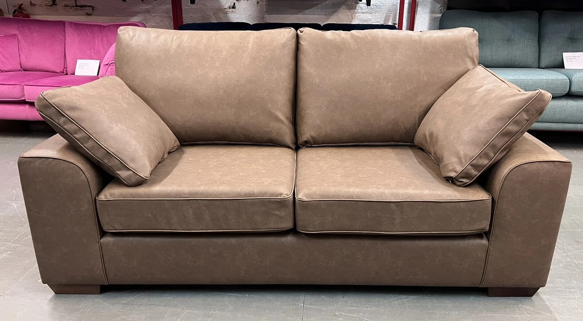 M S Nantucket Faux Leather 3 Seater Sofa Colorado Terracotta RRP 1499