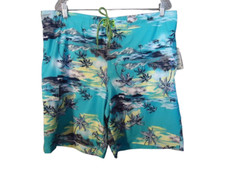 George Hawaiian Swim Trunks Men XL 40-42 Board Shorts Palm Trees Print Tropical