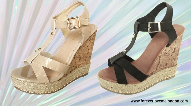 womens black wedges uk