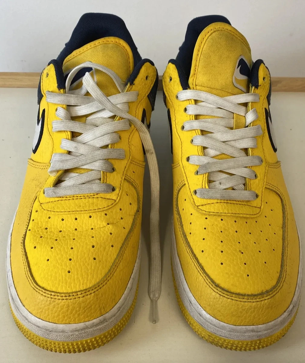 Nike Air Force 1 07 Amarillo Yellow Navy Blue Men 10 / S1 | eBay