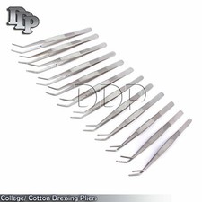 Set of 12 Ea College Cotton Dressing Plier 6" Dental Instruments Stainless Steel