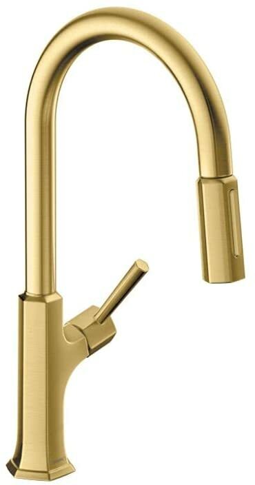 Hansgrohe 04852250 Locarno Pull-Down Sprayer Kitchen Faucet, Brushed Gold ~READ~