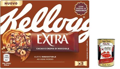 12x Kellogg's Extra Barretta al Cacao Kakao- und Haselnusscreme 105g+Polpa 400g