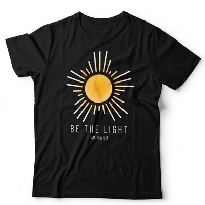 Sei das Licht Matthäus 5:14 Unisex & Kinder Tshirt religiöse Bibel christlich Sonne