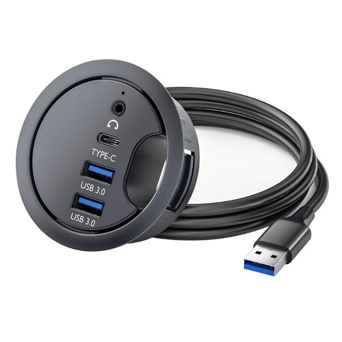 USB Hub Desk Grommet Dock Station Card Reader Dock Station for Desktop PC - Picture 21 of 23