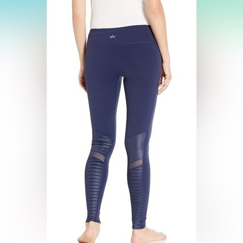 Alo Yoga Moto Leggings Blue M - Picture 2 of 14