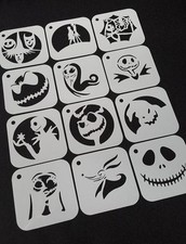 Set of 6pcs or 12pcs NIGHTMARE BEFORE CHRISTMAS Style Airbrush Paint Stencils