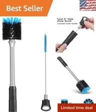 2-in-1 Long Handle Bottle Brush  Hidden Straw Cleaner - Perfect for All Bottles