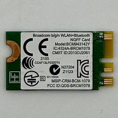 Broacom BCM943142Y 802.11b/g/n Bluetooth 4.0 NGFF Card for DELL XPS 11 13 14 15