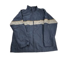 Vintage Nike Jacket Men 2XL Windbreaker Navy Blue Y2K Silver Tag Lined Swoosh