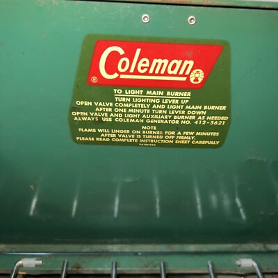 Vintage Coleman 425E Camp Stove 2 Double Burner With Canister