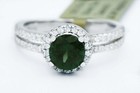 GENUINE 1.10 Cts TSAVORTE  & W/SAPPHIRE RING 925 Sterling Silver - MADE IN USA — photo 2
