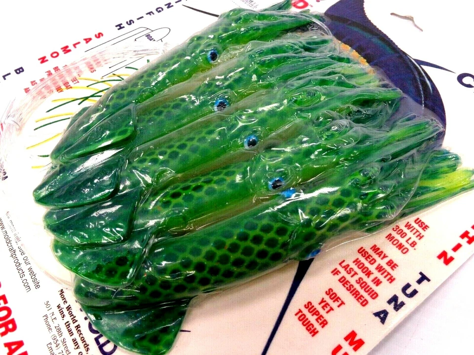 Molde Artesanal 9" SQUIRT CALAMAR MARGARITA CADENA Trolling - 5 Señuelos Calamar GRÁFICO CUADROS AZULES Foto 3 de 3