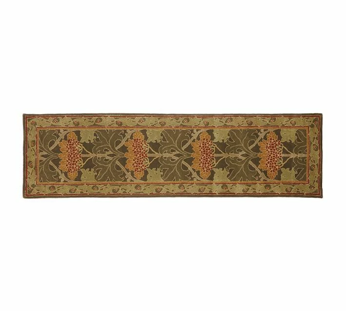 Alfombra de lana | Alfombra de lana verde Cecil Pottery Barn | Alfombra William Morris Foto 4 de 4