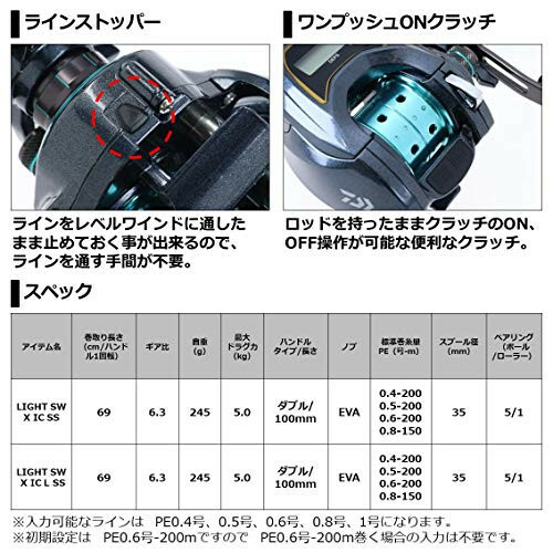 Daiwa Light Game RX IC 150L Left Baitcasting Reel 4550133345883 – Tackle