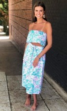 Lilly Pulitzer LENORA SET Crop Top and Skirt 8 Camelflage 2 Piece SET