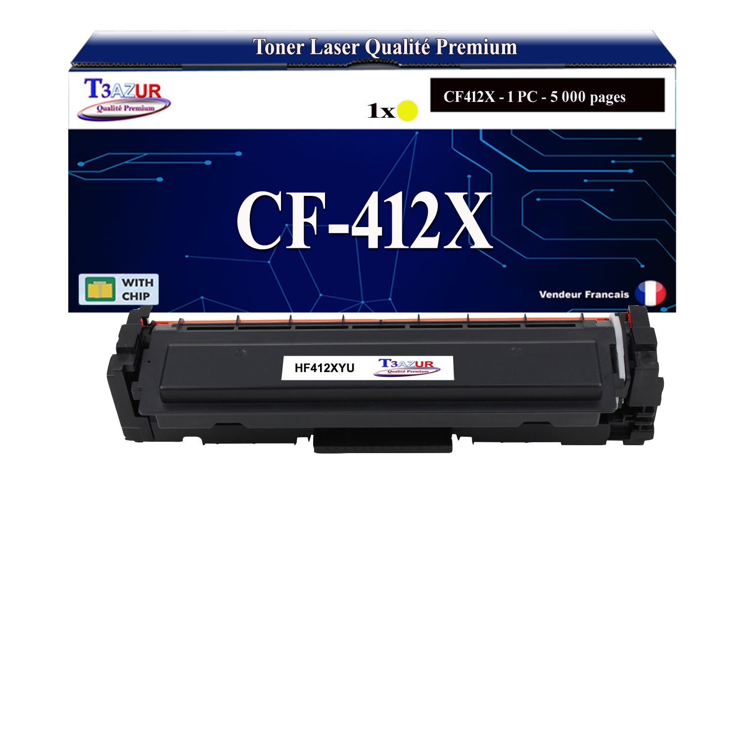 Toner jaune CF412X sans traces compatible LaserJet Pro M452nw