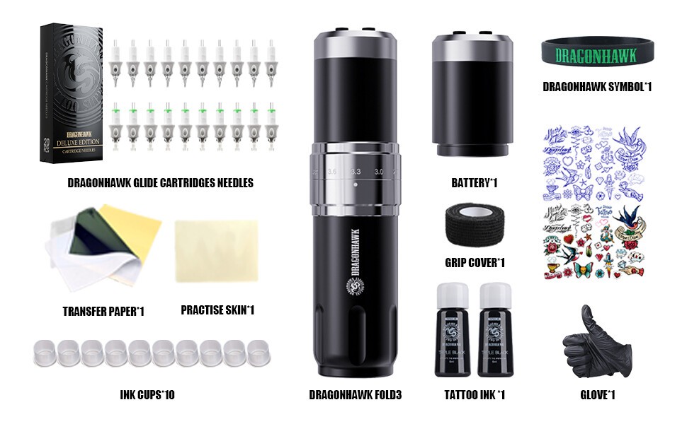 Mast Fold 3 Wireless Rotary Pen Tattoo Machine Gun With Mast Fold 3 Wireless Rotary Pen Tattoo Machine Gun With