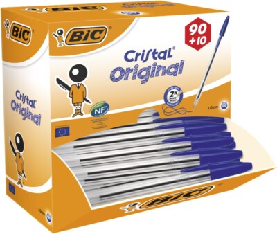 100 BIC Kugelschreiber Cristal Original, schwarz, VALUE PACK
