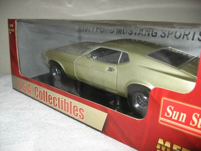 1971 Ford Mustang Sportsroof Gold 1 18 Scale Sun Star Opening Hood  