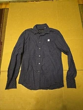 Guess Purple And Black  Checkered Plaid Gingham Button Up Shirt Sz Small!