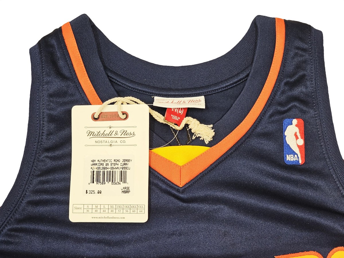 Stephen Curry Auto Blue AUTH Mitchell Ness 09-10 Warriors Rookie