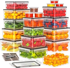 40 PCS Food Storage Containers Set (20 Containers + 20 Lids) - Airtight, BPA-Fre