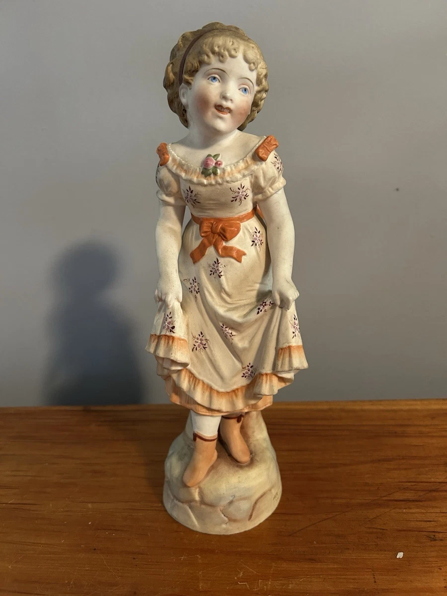 German Girl Figurine In Antique Ceramic & Porcelain Figurines for
