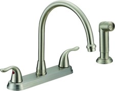 Two-Handle High-Rise Kitchen Faucet W/ Side Sprayer Polished Chrome Finish 1/2